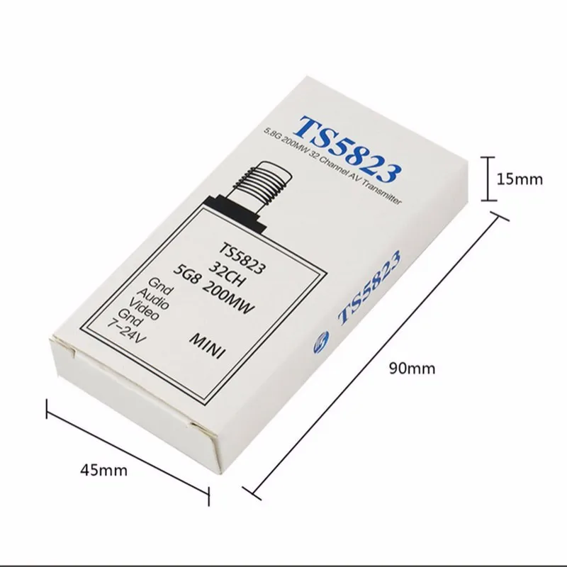 5.8G 32CH 200MW FPV Channel AV Transmitter Camera Wireless Rc Transmision TX TS5823 For DJI Phantom QAV250 Mini Quadcopter
