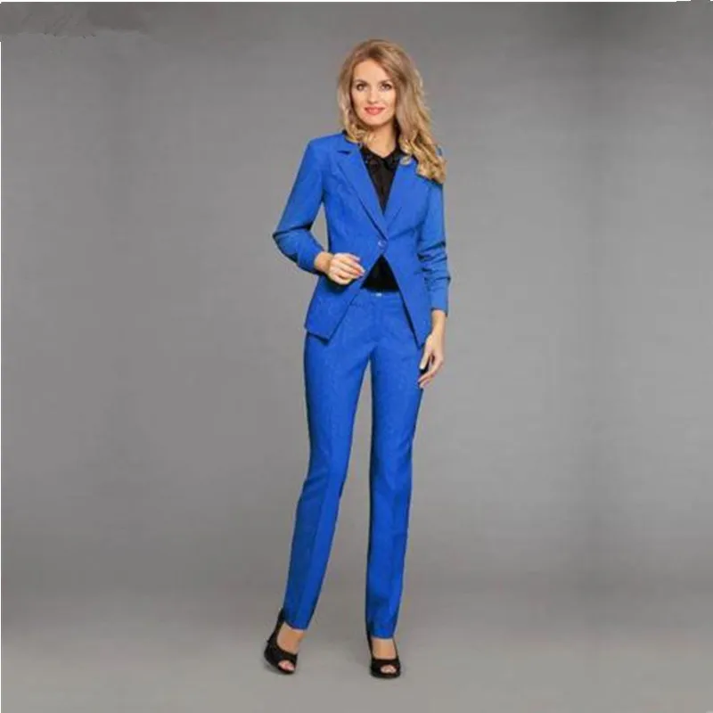 royal blue trouser suit