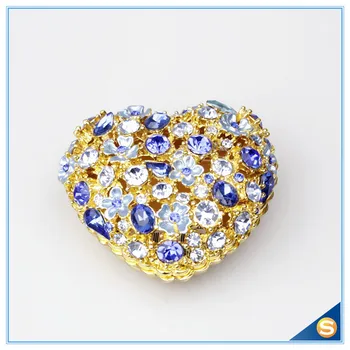 

Wholesales Pewter Heart Shaped Jewelry Box Silver Crystal with Floral Flower Design Gift Box Storage Box