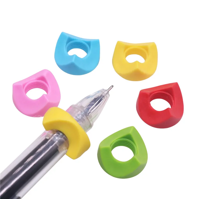 

30 pcs Pen grip Silicone Writing Posture Correction Grip Gel Pen Auxiliary Handle Triangular Thread Grip Pen Student Supplies