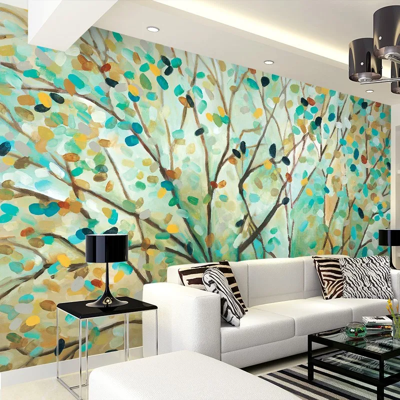 European-Oil-Painting-Wall-Mural-Cartoon-Flowers-Tree-Photo-Wallpaper-For-Kids-Custom-Wall-paper-Boys (2)