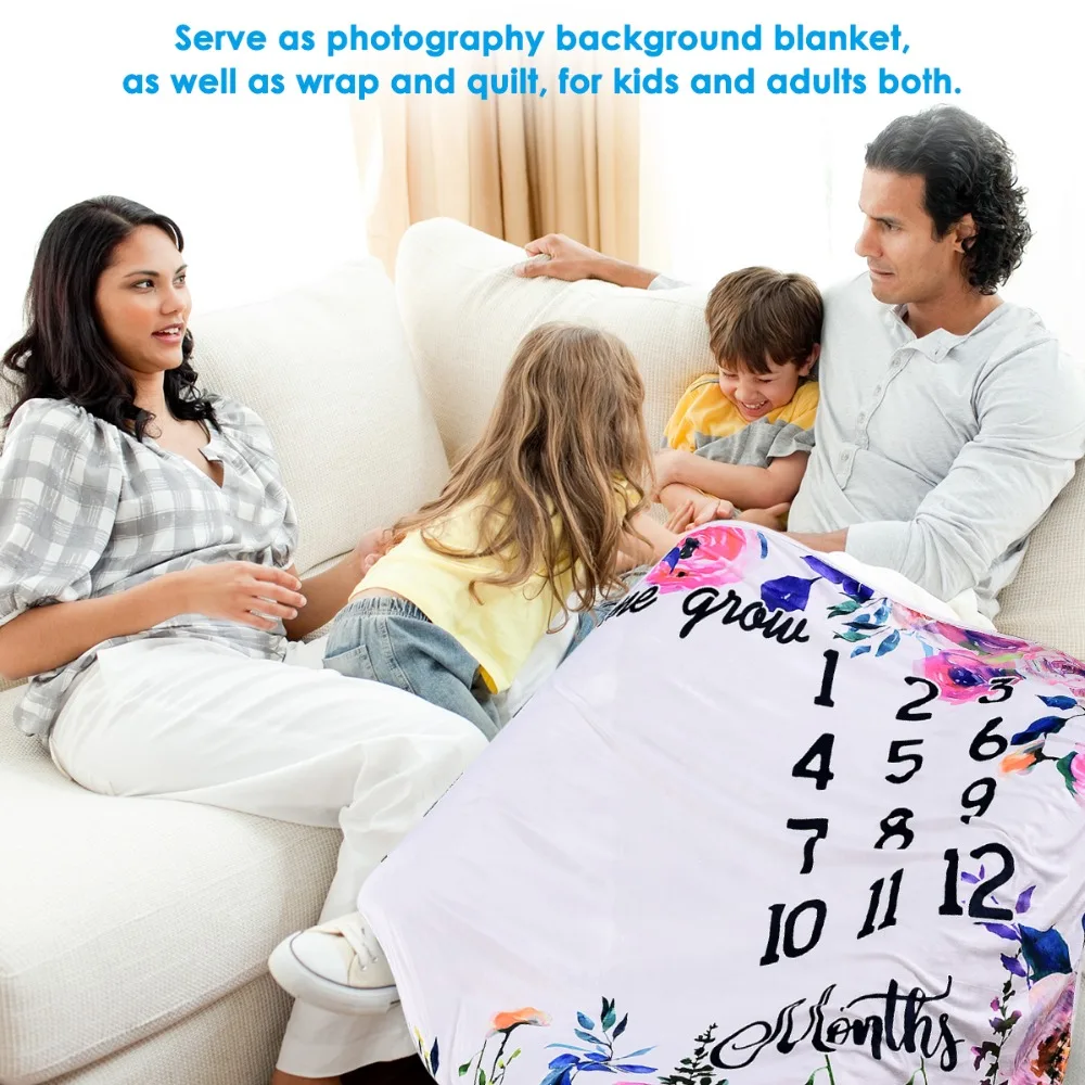 Puseky детское ежемесячное одеяло с большими буквами фон одеяло толстый бархат пеленка фон для фотосъемки