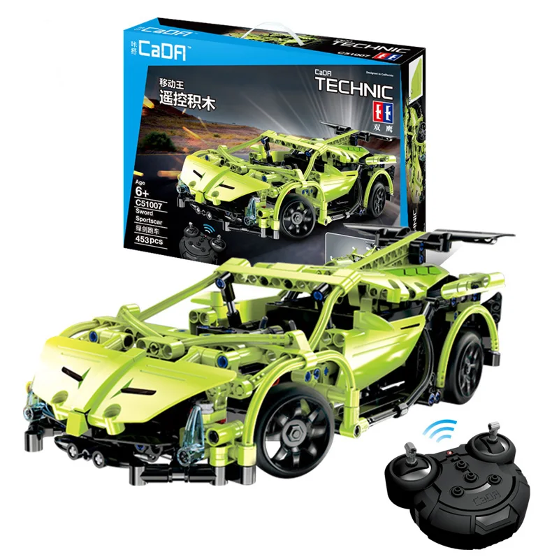 

Cada 453pcs Technic Series RC Car Model Building Blocks Remote Control Sportscar Racer Cars Enlighten Bricks Toy Kids Legoings