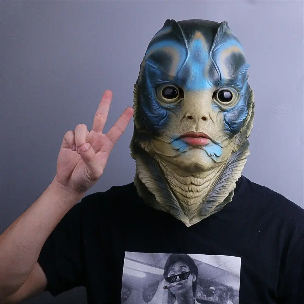 Cosplay 2018 Movie The Shape of Water Mask Merman Mermaid Halloween Latex Mask3