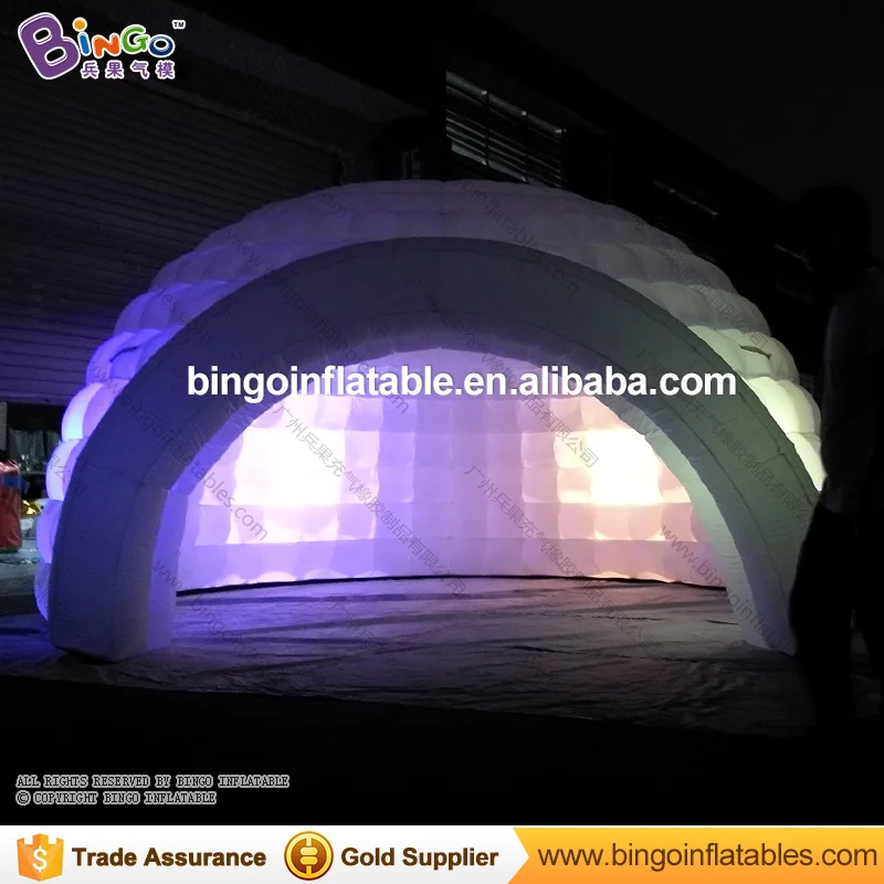 Free shipping 5meter diameter Color changing LED lighted inflatable dome tent/ igloo tent/ inflatable tent with LED BG-A1239