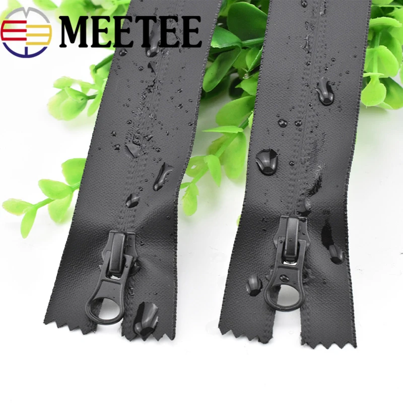 

2pc Meetee 5# 20-100cm Waterproof Invisible Zippers Open End Double Slider for Sewing Reverse Outdoor Jackets Clothing Accessory