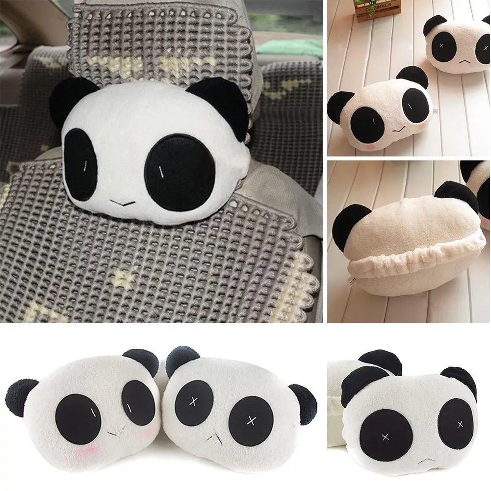 1pcs Panda Shape Car Headrest cushion Cover Head Neck Rest Pillow Pad