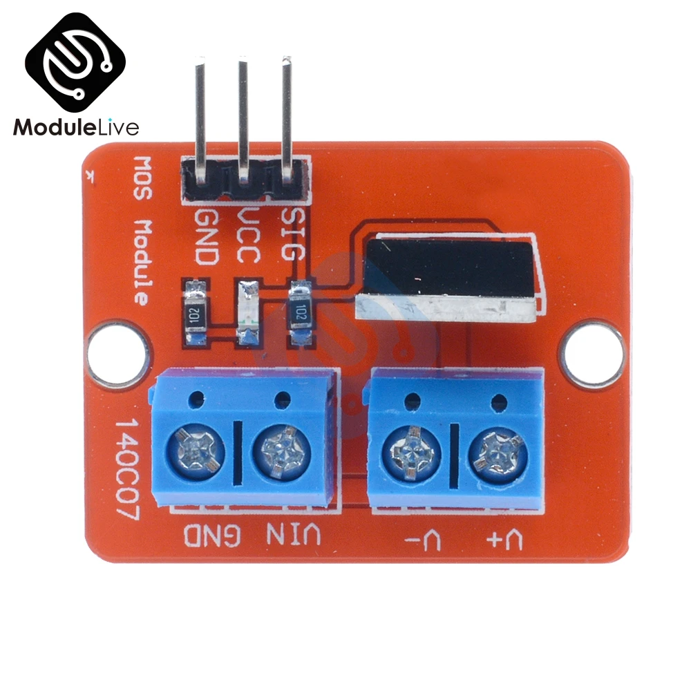 Верхняя кнопка Mosfet IRF520 модуль драйвера для Arduino MCU ARM Raspberry Pi Power MOS PWM затемняющий