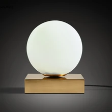 Скандинавский стеклянный шар, светодиодная настольная лампа для спальни, прикроватная металлическая настольная лампа, светодиодная лампа для гостиной, декоративная лампа, светодиодные настольные светильники