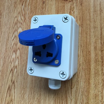 

IP54 Waterproof Dust-proof Outdoor External Wall Power Socket, 16A Universal Hole Electrical Outlet Grounded AC 250V