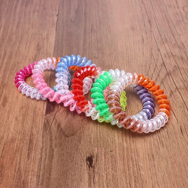3pcs color telephone line elastic hair with a solid color girl hair ring women accessories Trendy Headbands head jewelry