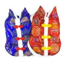 Pet dog cat new year coat dog coat pet clothes with Chinese style new year costume pet coat Chinese button S-3XL sizes supply