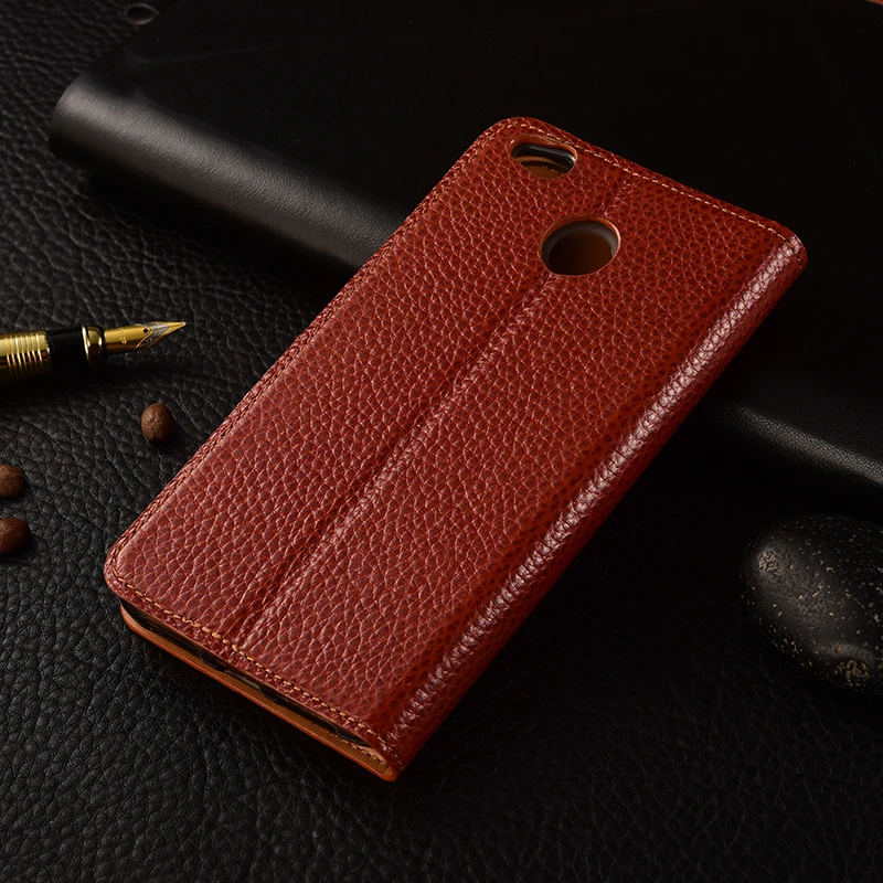 Чехол для Xiaomi Redmi 4X чехол из натуральной кожи с откидной крышкой и подставкой 4 X