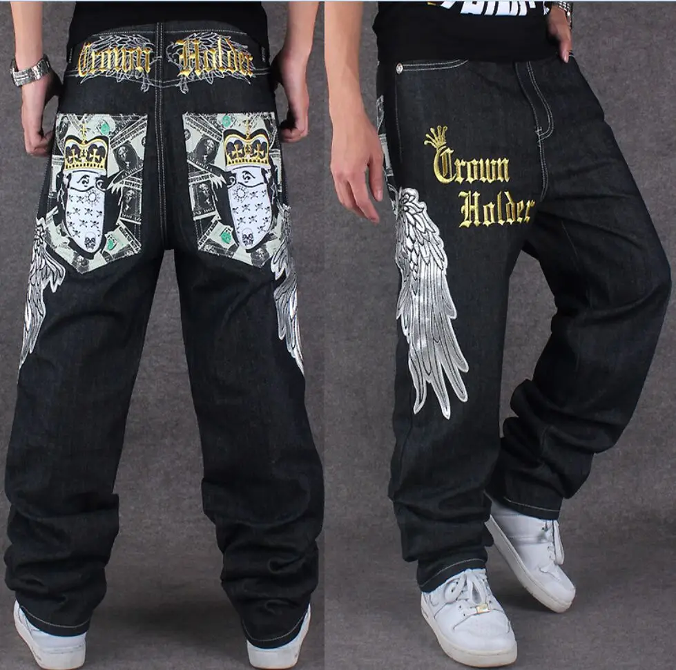 

2017 Men Hip Hop Dance Jean Pants Mens Oversized Sweatpants Poping Pantalon Homme Streetwear Oversized Jeans
