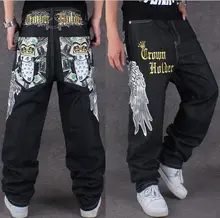 2017 Мужчин Хип-Хоп Танец Жан Брюки Мужские Негабаритных Штаны Pantalon Homme Внезапная Уличная Негабаритных Джинсы