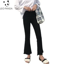 Демисезонный Для женщин с бахромой до щиколотки брюки джинсы для женщин свободные тонкие модные лаконичного дизайна Стиль брюки, джинсы с яркой отделкой ZX946