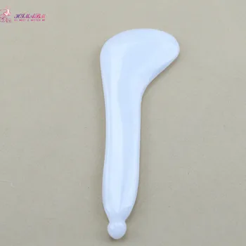 

HIMABM Natural white jade scraping plate with acupuncture stick facial massage gua sha board back scrapping massage health care