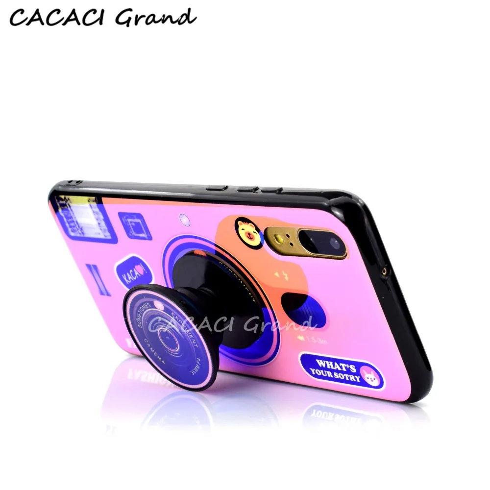 3D Camera case for huawei P30 Pro P20 Lite P9 P10 lite Plus P Smart Nova 4 3i 3 retro soft tpu cover coque Lanyard stand holder