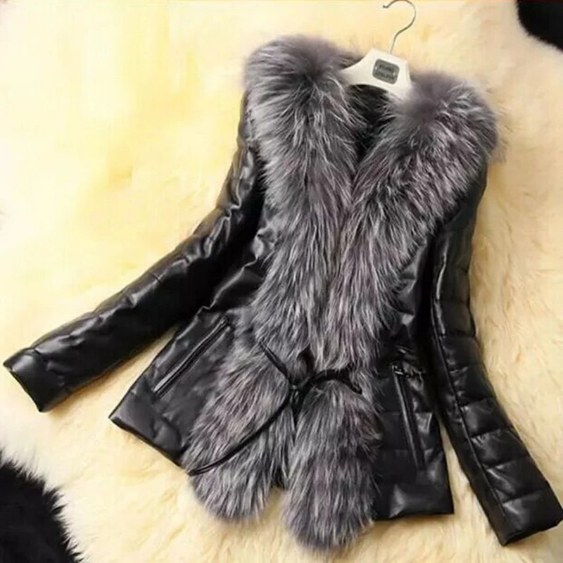 

2019 Autumn Winter New Women's fur coat imitation Fox hair long coat thickened show thin body top S-6XL