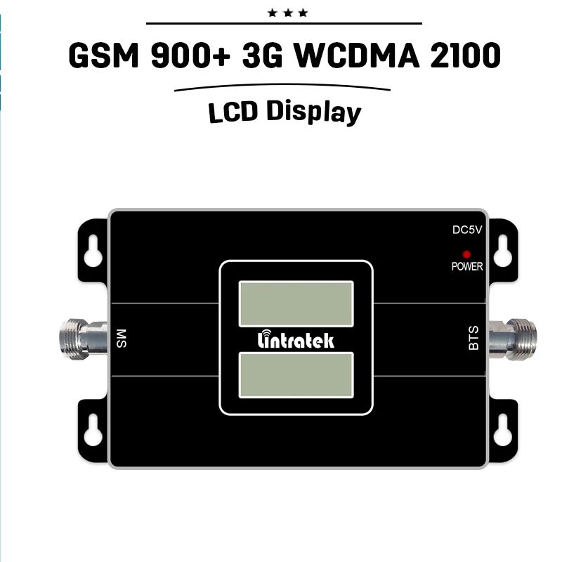 YENI! İki Lcd Ekranlar 2G GSM 3G WCDMA Dual Band Amplifikatör 65dB kazanç GSM 900 mhz 3G UMTS 2100 mhz 3G HSPA Sinyal Booster Tekrarlayıcı