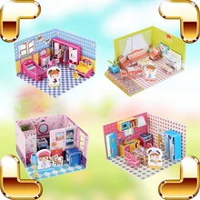 Красивый подарок, медовая комната, 3D пазлы, для детей, для малышей, DIY, Модель игры, строительные игрушки, для девочек, собрать палаточный кукольный домик, милая игрушка