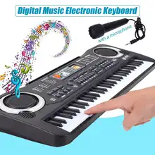 61-ключ USB/US/EU Электрический цифровой клавишной панелью фортепиано с клавиатурой и микрофон музыкальные инструменты, детская игрушка, подарок, черный