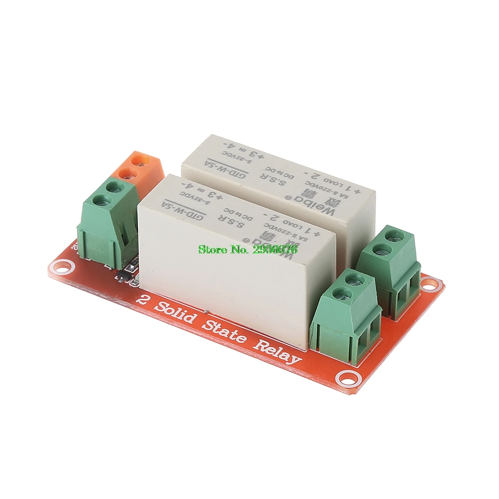 

2 Channel SSR Solid State Relay High Lever Trigger 5A 5v12v For Arduino Uno R3