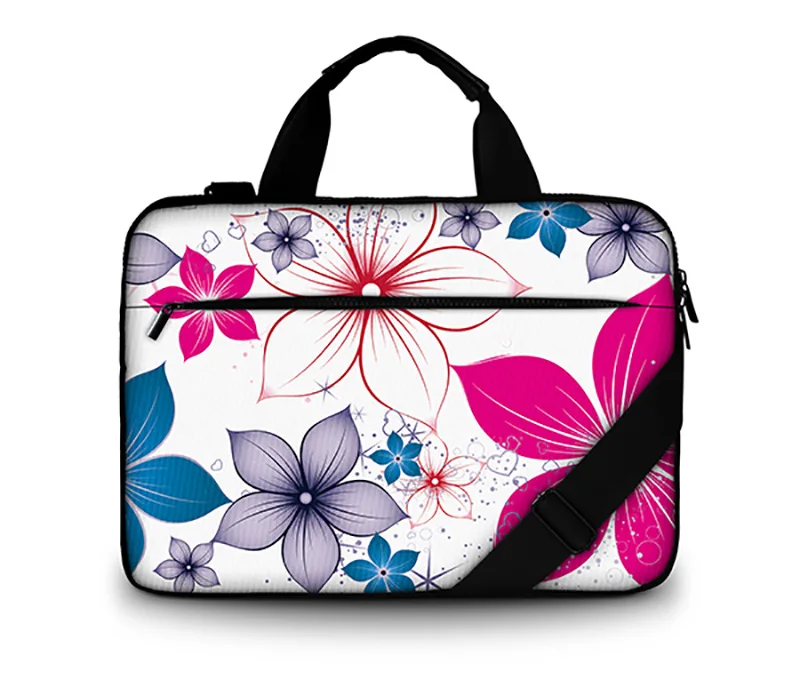 Flower canvas laptop shoulder bag 15.6 case13.3 inch computer bag 13 ...