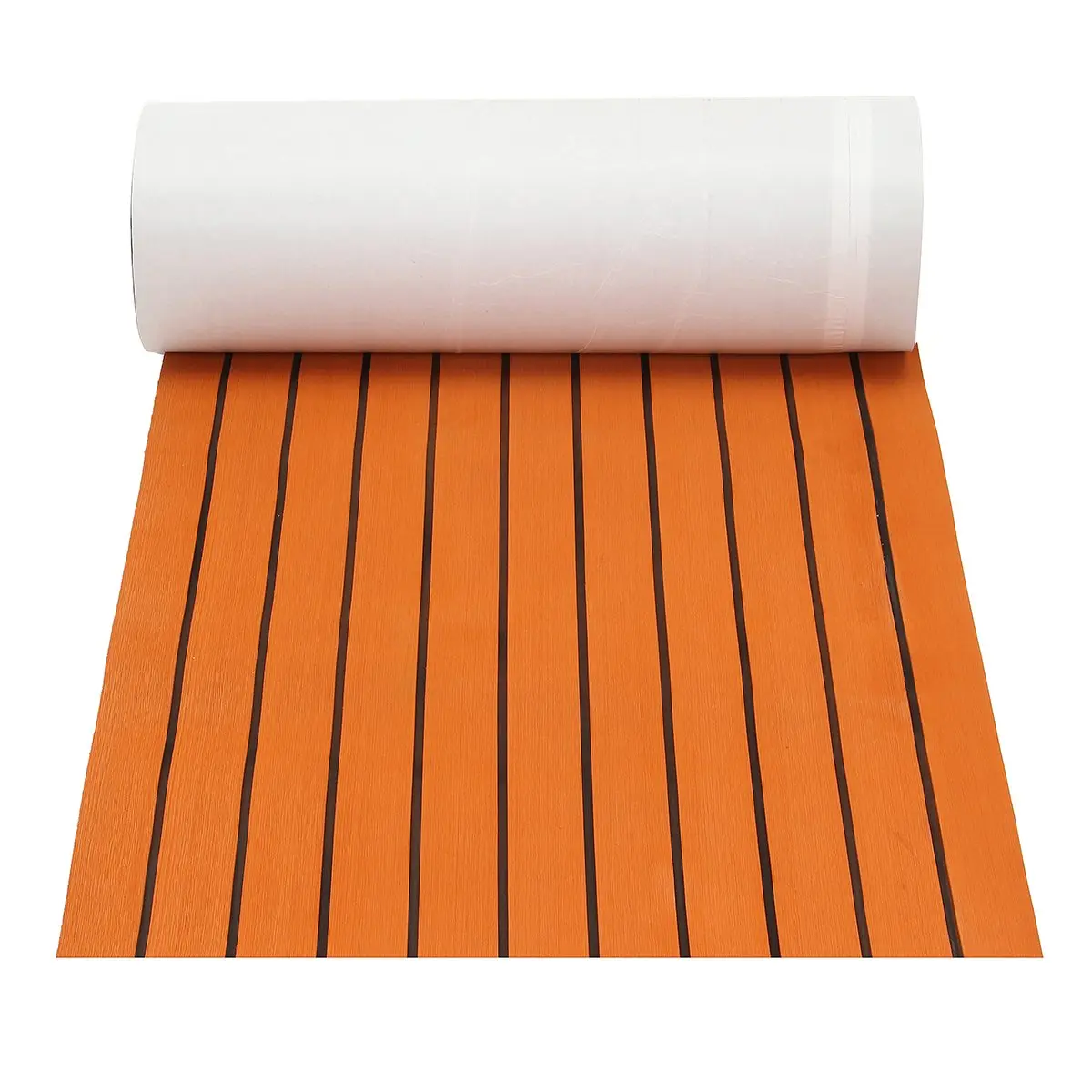 

Luxury 60cm x 200cm x 6mm Orange + Black Line Boat EVA Foam Floor Mat for Cruise Car Boat Self Adhesive High End Looking Fashion
