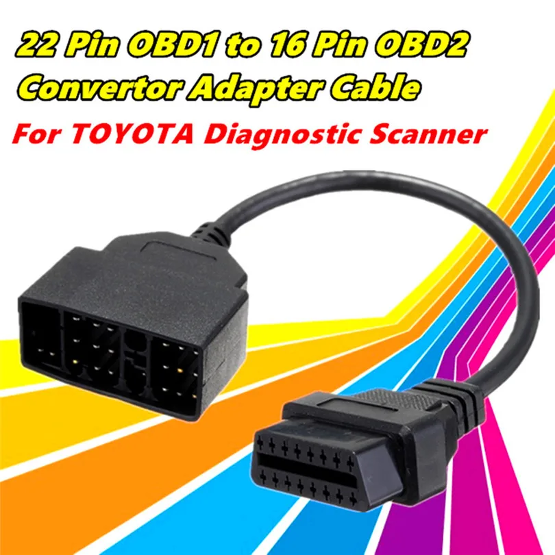 

High Quality OBD2 Connect Cable 22 Pin OBD1 To 16 Pin OBD2 Convertor Adapter Cable For TOYOTA Diagnostic Scanner wholesales S30