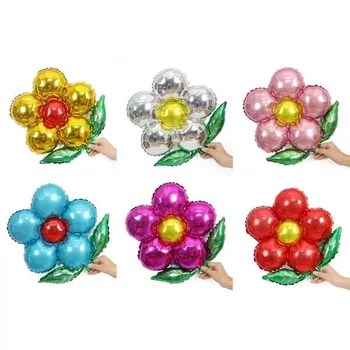 

wholesale 50pcs Home Garden Festive Party Supplies Event Ballons Party Decoration Aluminum Foil Color Five Petal Flower 50x45cm