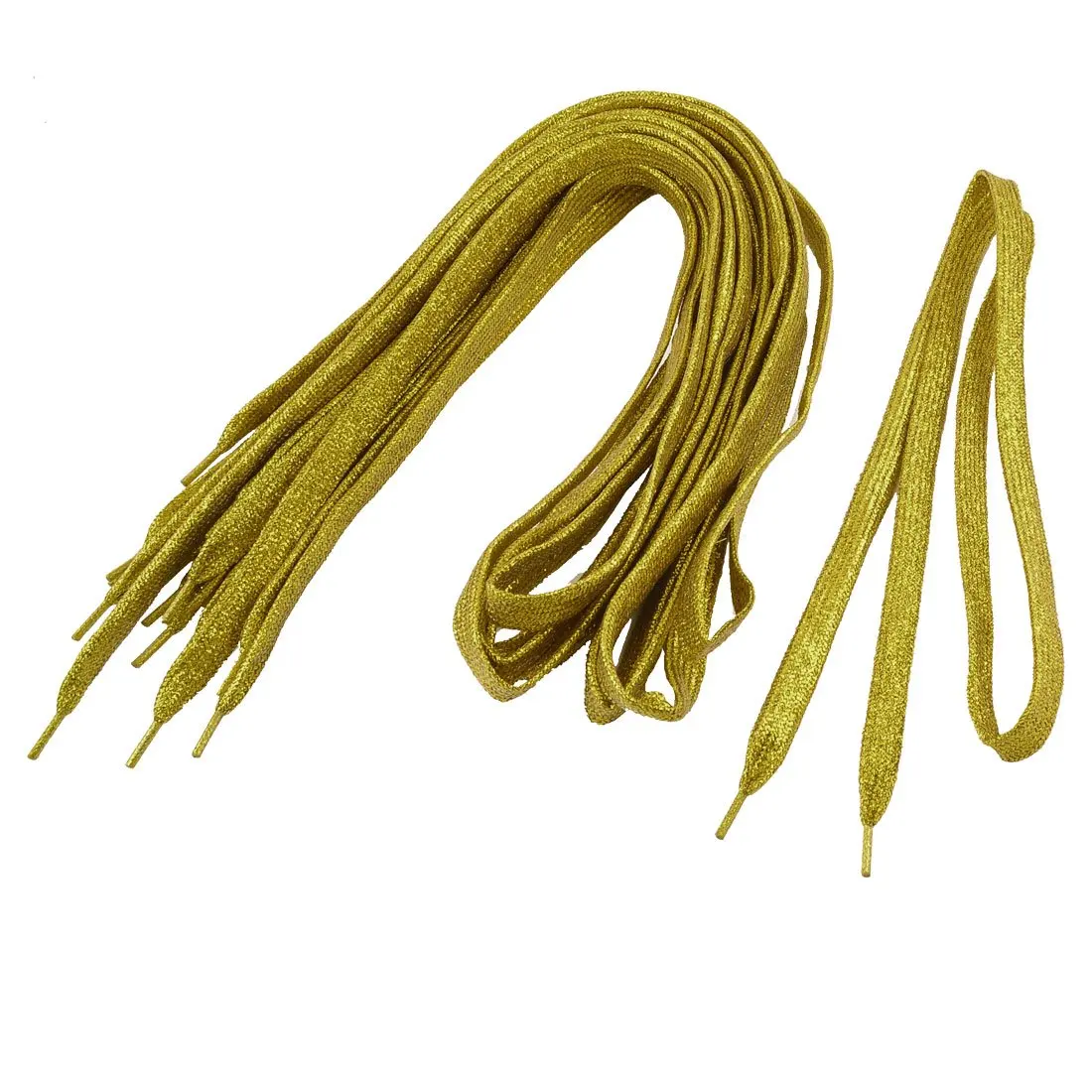 

VSEN Hot Style5 Pairs Plastic Tips Glittery Shoelaces Laces Gold Tone for Men Women