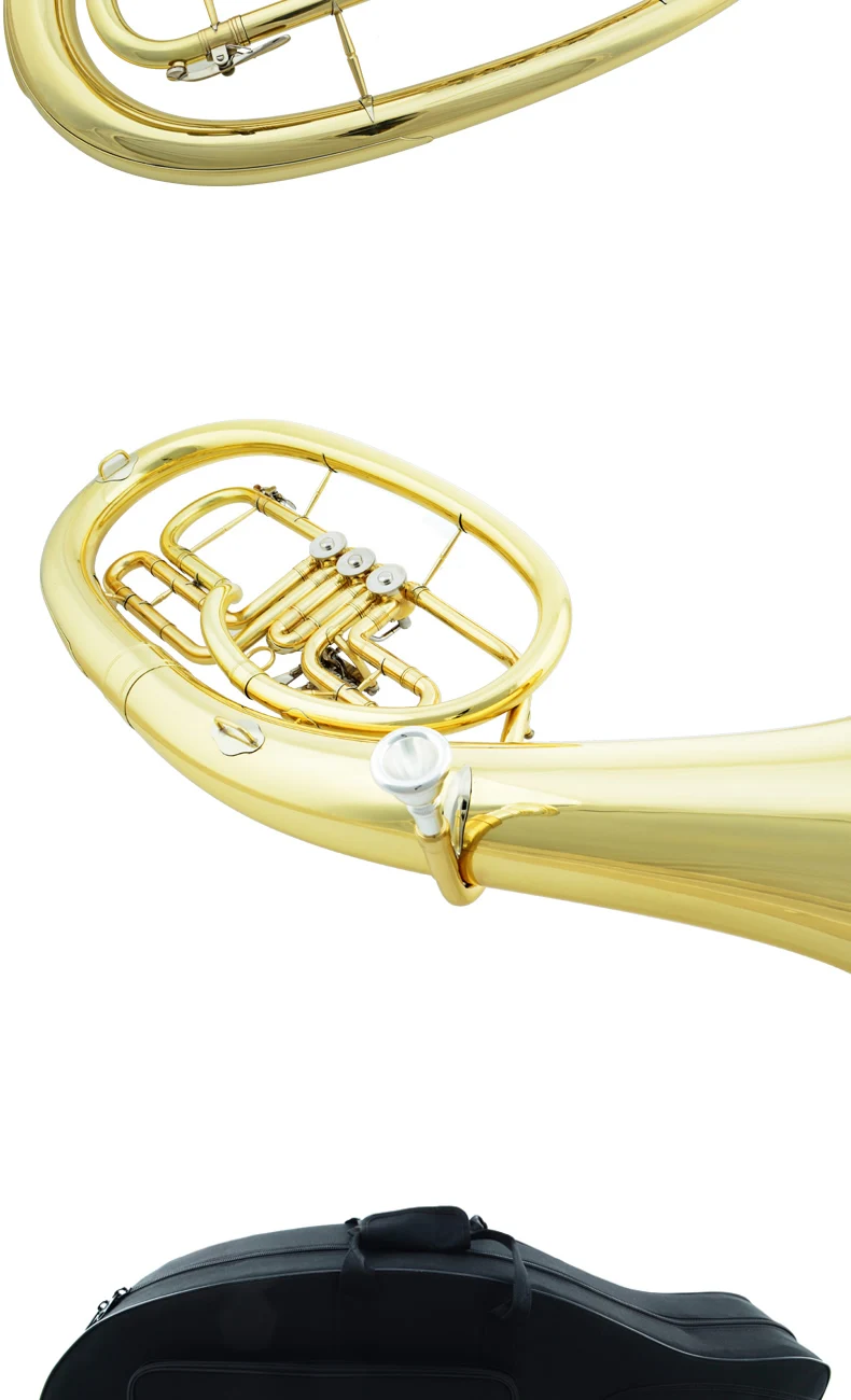 JAZZOR JZBT-310G Профессиональный баритон Рог B плоский золотой лак баритон латунный духовой инструмент с мундштуком и баритон чехол