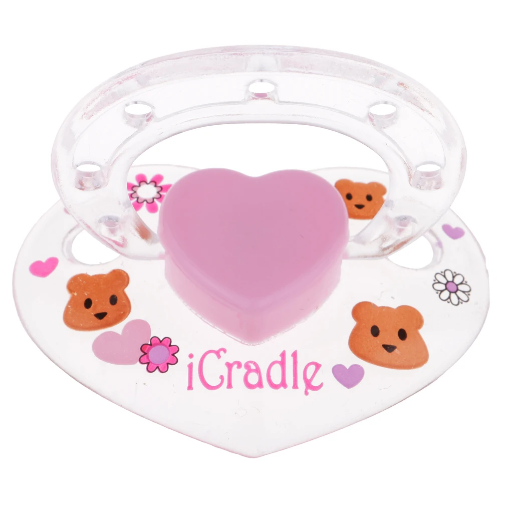 ABS Dummy Pacifier Reborn Magnetic Pacifier Toy Baby Doll Supplies Kids Birthday Gift Pink & Clear