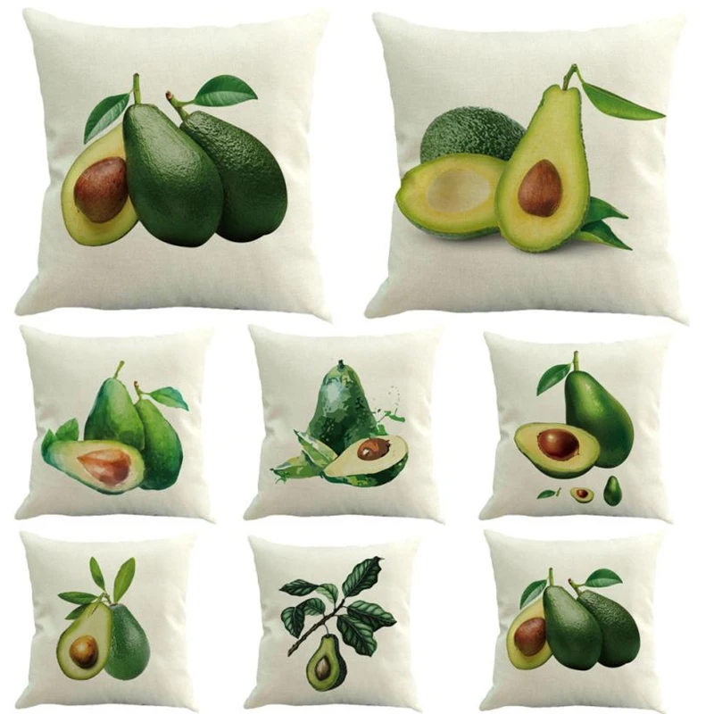Avocado Cotton Linen Cushion Cover Throw Pillow Case Sofa Home Decor09