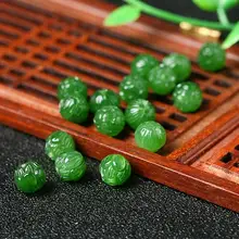 Ювелирные изделия из натурального хотанского нефрита бусины «Лотос» натуральный шпинат зеленый нефрит бусины ювелирные изделия браслет ручной серии DIY