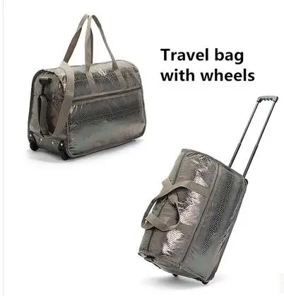Women Cabin Rolling Bag With Wheels Travel Luggage Trolley Women Cabin Rolling Bag With Wheels Travel Luggage Trolley Wheeled Suitcase Baggage Snake Handbag In Bags From