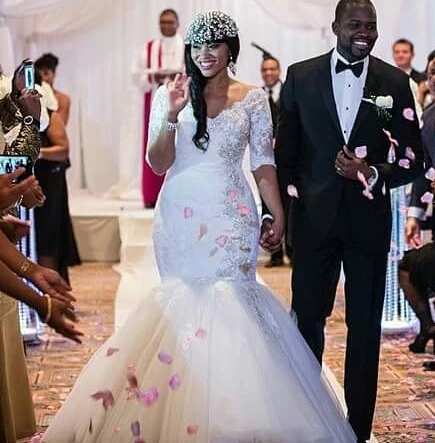 

lace sleeve Mermaid wedding dress