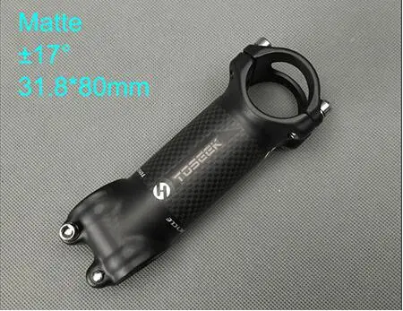 TOSEEK Aluminum bicycle carbon fiber mountain road bike MTB stem 6 / 17 degrees 31.8* 60 /70 /80 /90 /100 /110 /120mm - Цвет: 17degrees 80mm