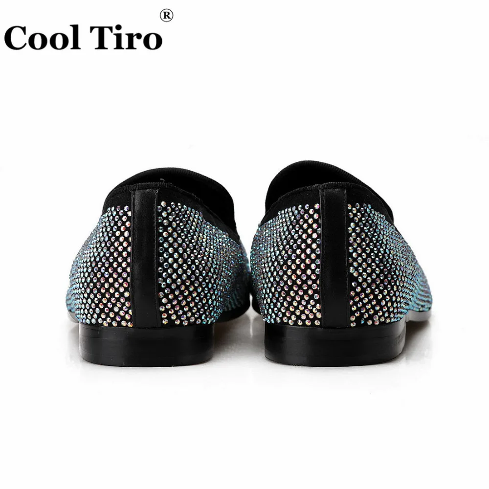 White Rhinestone Men Loafers Strass flat (9)