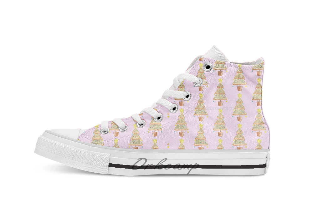 

Fairy Christmas Fairy Bread Pink High Top Canvas Shoes Flat Casual Custom Unisex Sneaker Drop Shipping