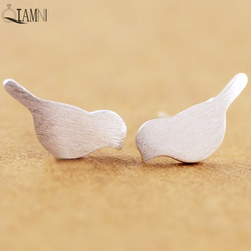 QIAMNI 925 серебро Рождественский подарок на день рождения ручной работы птицы серьги с животными для женщин девочка ребенок Шарм Прямая поставка Ювелирные изделия