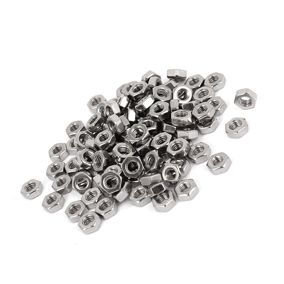

New Metric M3 Hex Nuts 304 Stainless Steel Fastener DIN934 100pcs for Bolt