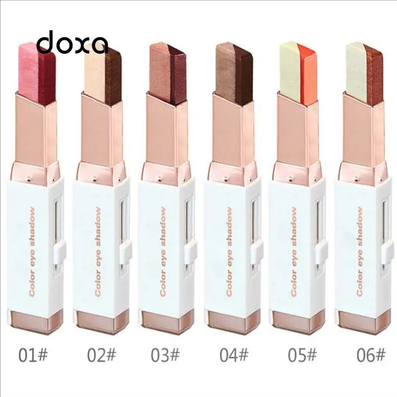 Gradient double color eye shadow stick pearl silkworm pen modification earth color. | Красота и здоровье