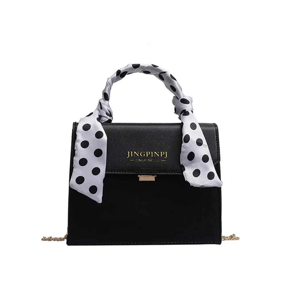 

Women Scarf Wild Chains Messenger Bag Fashion One-Shoulder Small Square Bag Handbag Ladies PU Leather Handbags Bolso Mujer 2019