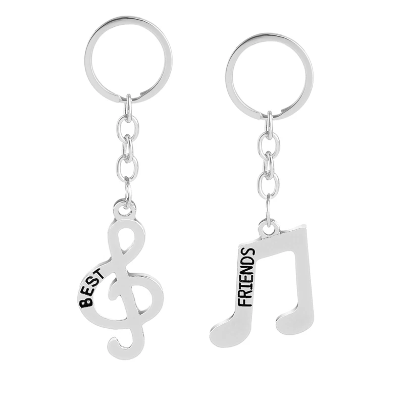 Two Keychains Best Friend Keychain Fun Personalized Note Shape Car Gift To Friends | Украшения и аксессуары