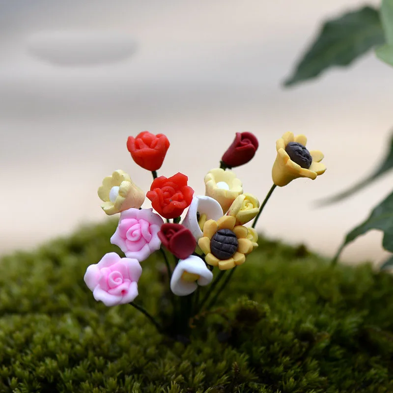 Koop 10 STKS Fairy Tuin Landschap Ingemaakte Gazon Micro Miniaturen Bloem Mini Kunstmatige Lam Willows Figures Ambachten DIY Decoratie