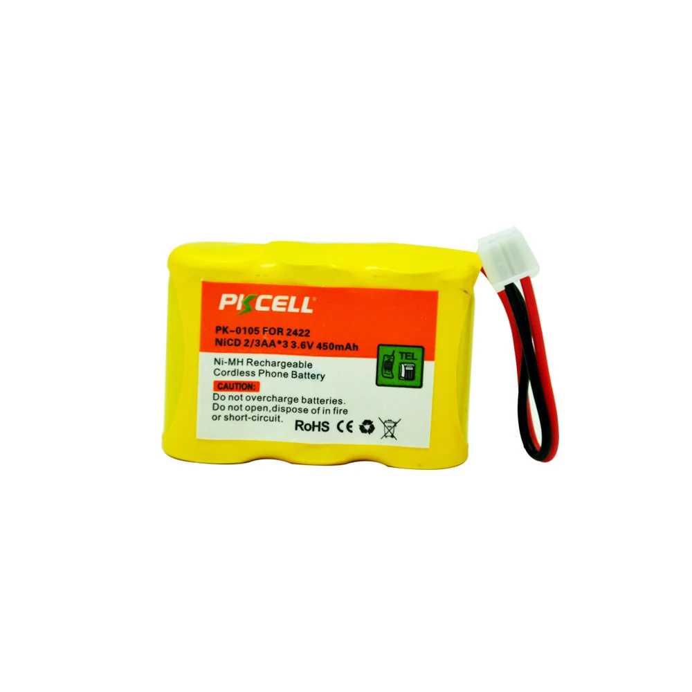 1pcs Ni Cd Battery Pack 2/3AA 450mAh 3.6V Cordless Phone Battery