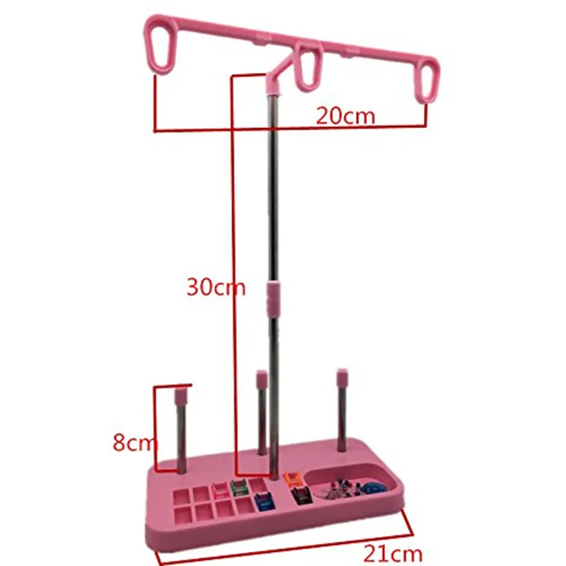 Швейная стойка для ниток, регулируемый держатель из 3 нитей, многоцветная опционально(розовый) 5BB5059