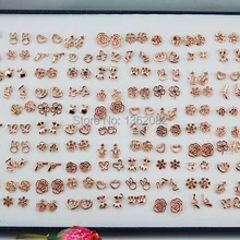Wholesale100 пары Высокое качество алый, розовый, золотой серьги-гвоздики, разные цвета Стиль Сердечко с вырезами в виде цветка серьги в виде животных подарок ME41